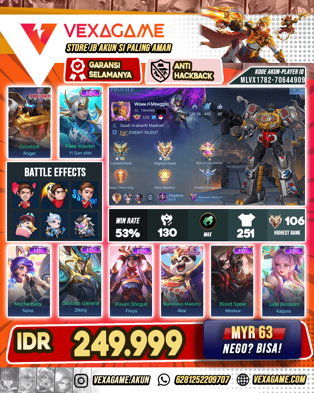 Roger Transformers X Yi Shun Shin Epic X Moskov Epic | Ex Immo
