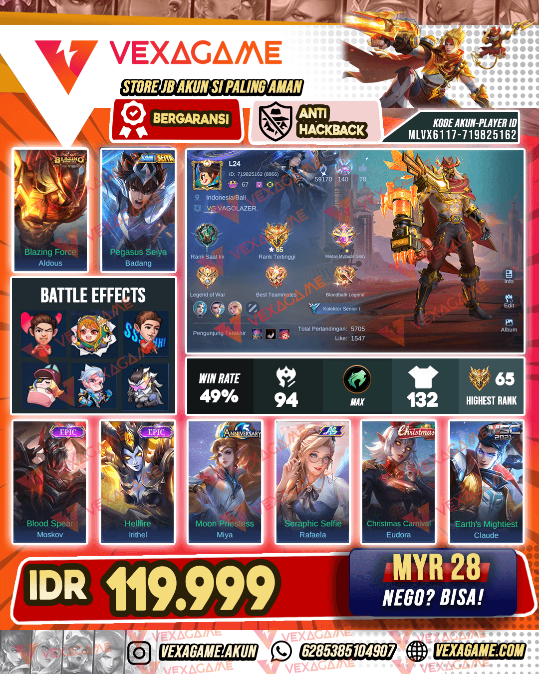 Aldous Blazing X Badang Saint Seiya | Emblem MAX
