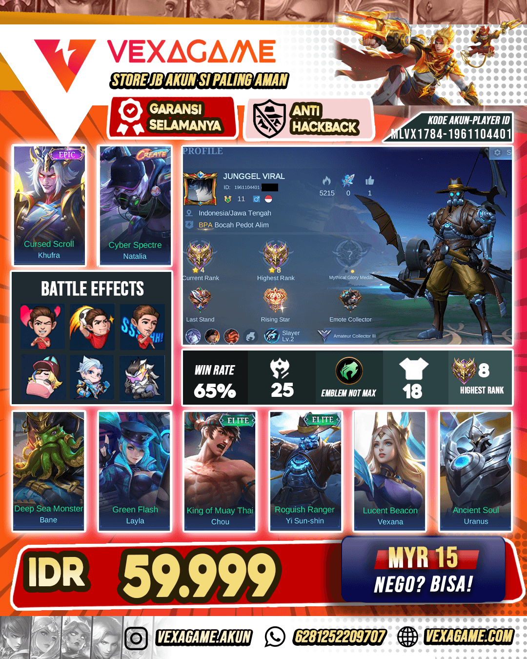 Khufra Epic | Akun Murah | Dana Pelajar