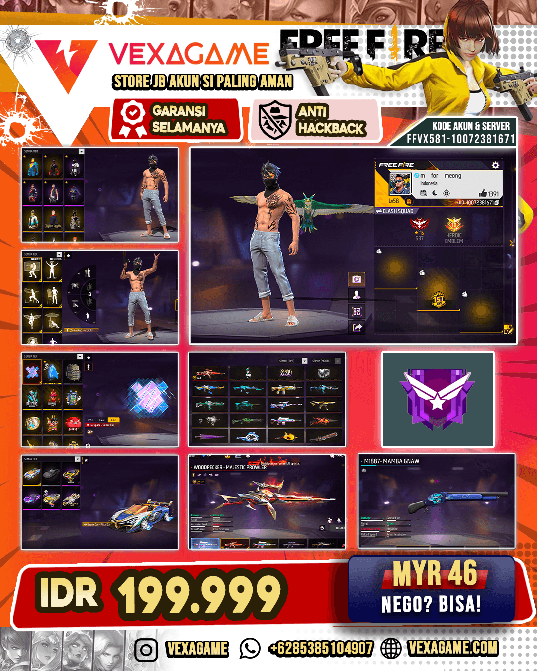Woodpecker Majestic Prowler Lv 4 | M4A1 Stormy Ascent | AK47 Unicorn's Rage | SCAR Paradise | MP5 Crowned Glory | Vault 200+