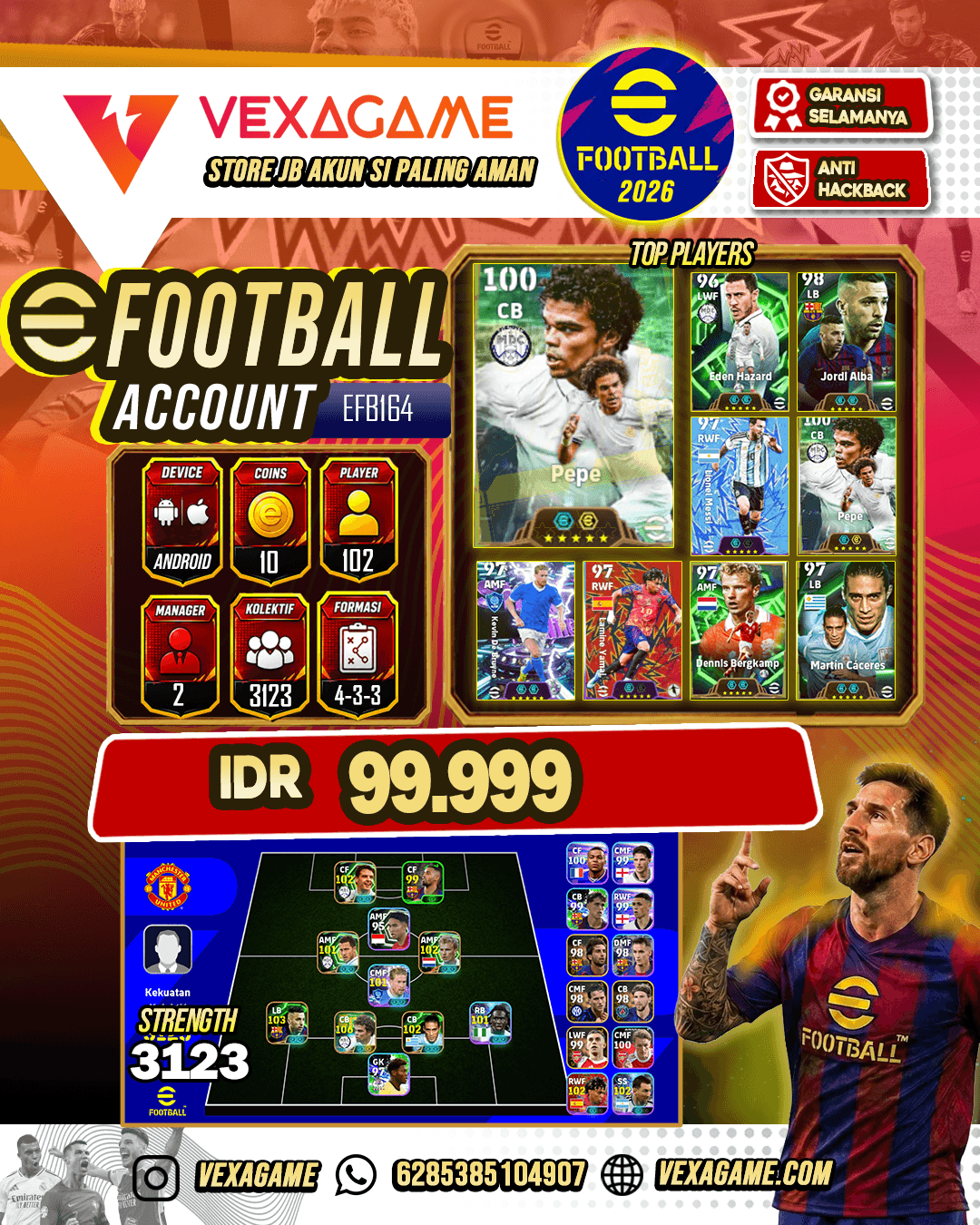 Pepe 106, Eden Hazard, Dirk Kuyt, Lionel Messi, Lamine Yamal