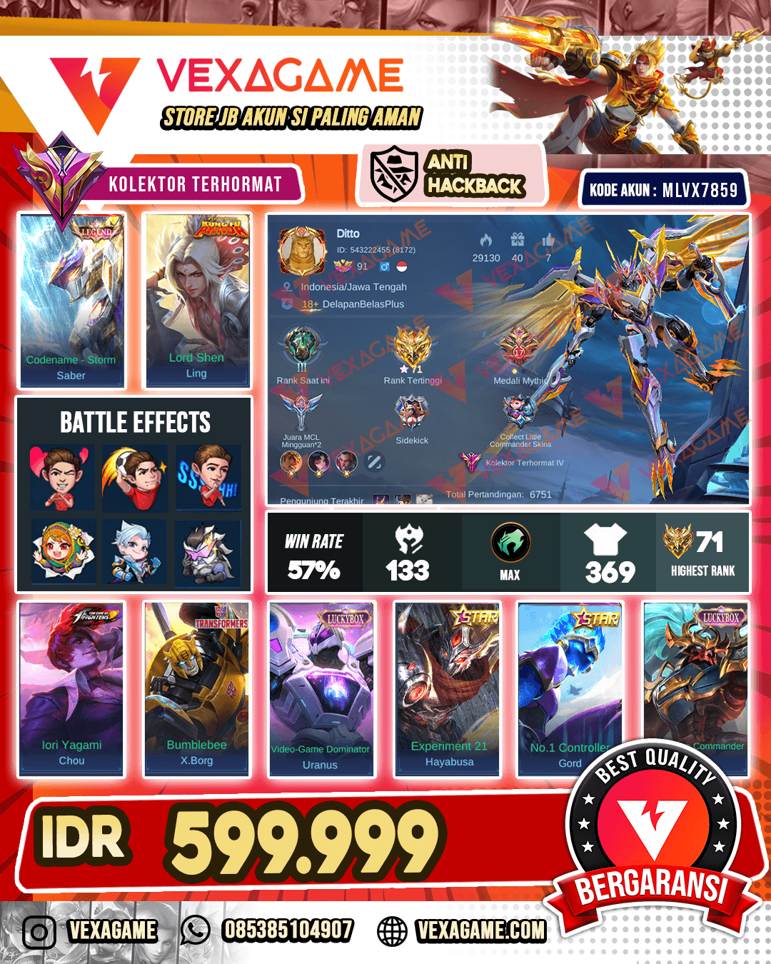 Saber Legend | Ling Kungfu Panda | Chou KOF
