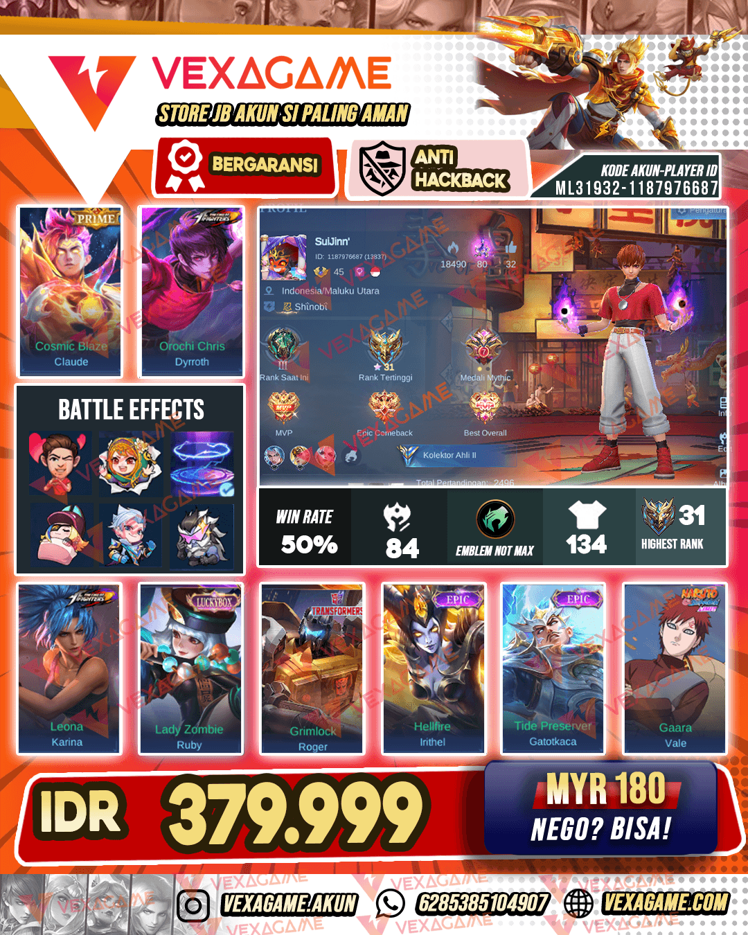 Dyroth KOF | Claude Prime | Ruby Luckybox | Tas Tas ON