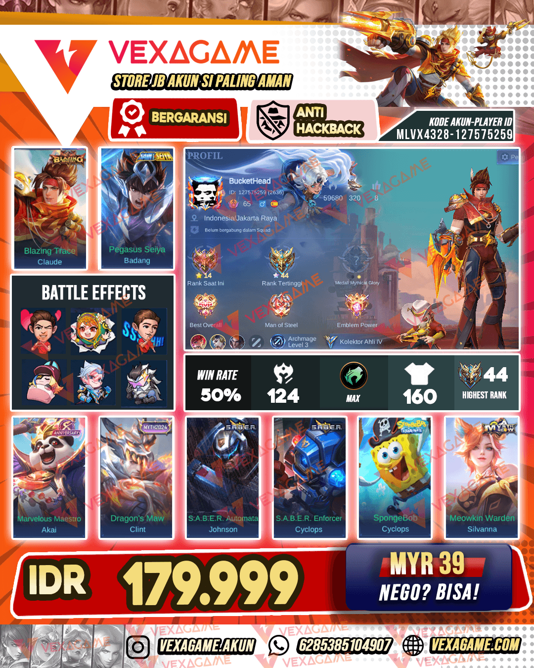 Claude Blazing X Badang Saint Seiya | Emblem MAX