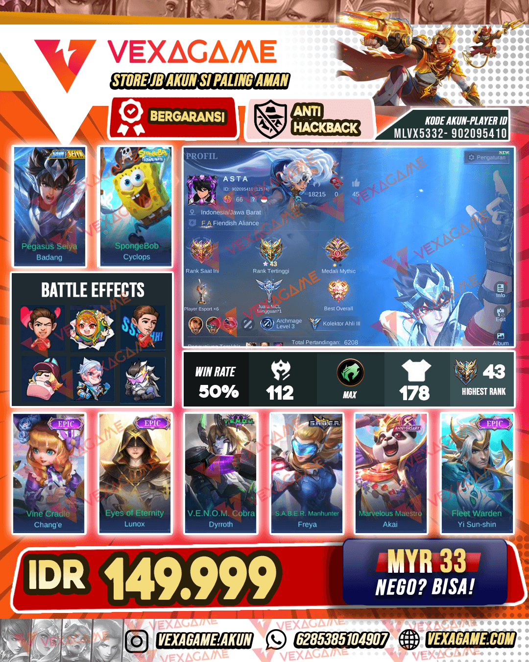 Badang Saint Saiya Silver | Emblem MAX