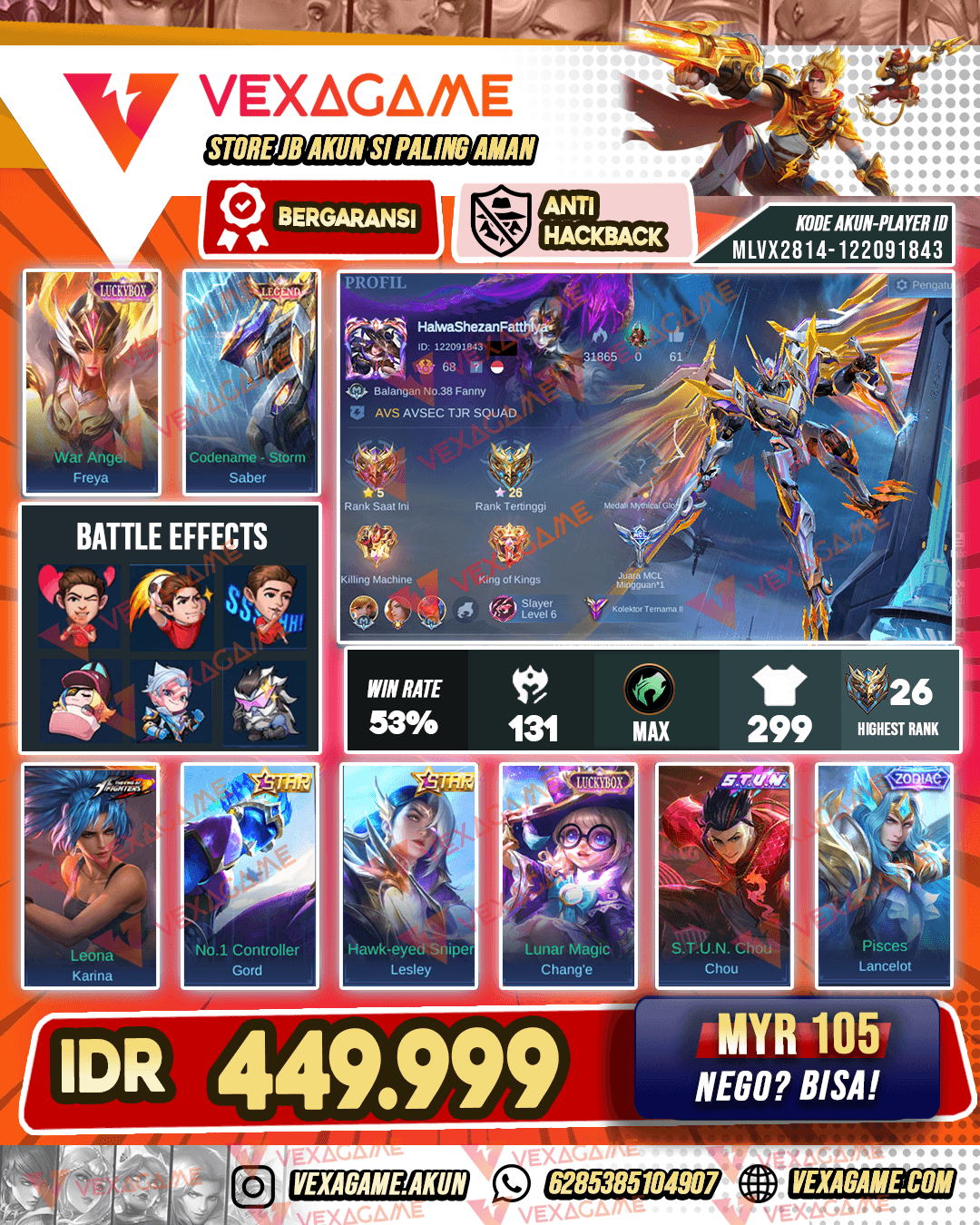 Saber Legend | 3 Luckybox | 2 Annual Star | Emblem MAX & Hero MAX