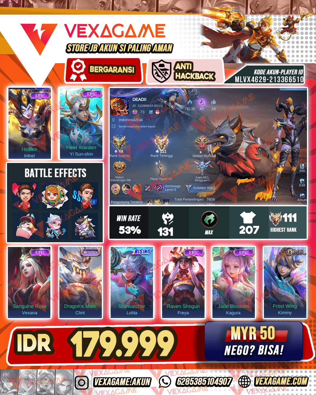 Irithel Epic | Ex Immo (Pengganti Akun HB)
