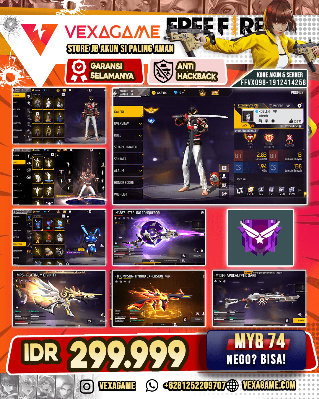 MP5 Platinum Divinity Lv MAX | SG Sterling Conaqueror Lv MAX | Thompson Hybrid Explosion