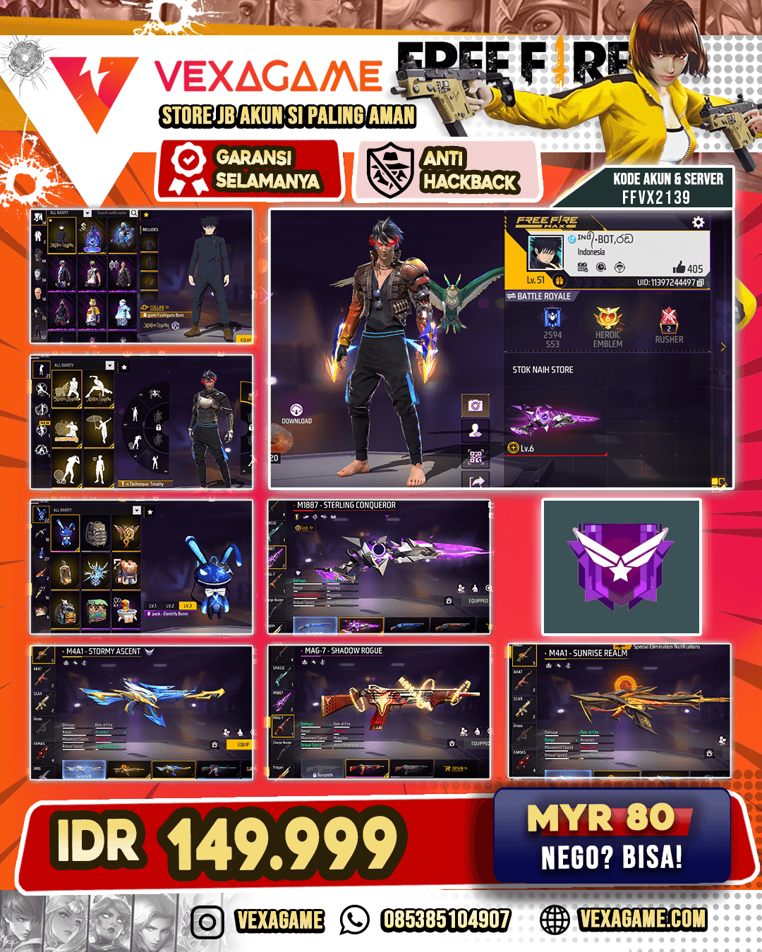 BUNDLE MEGUMI | BUNDLE GALACTIC BUNNY | M4A1 SUNRISE REALM | SG2 EVO LV.6
