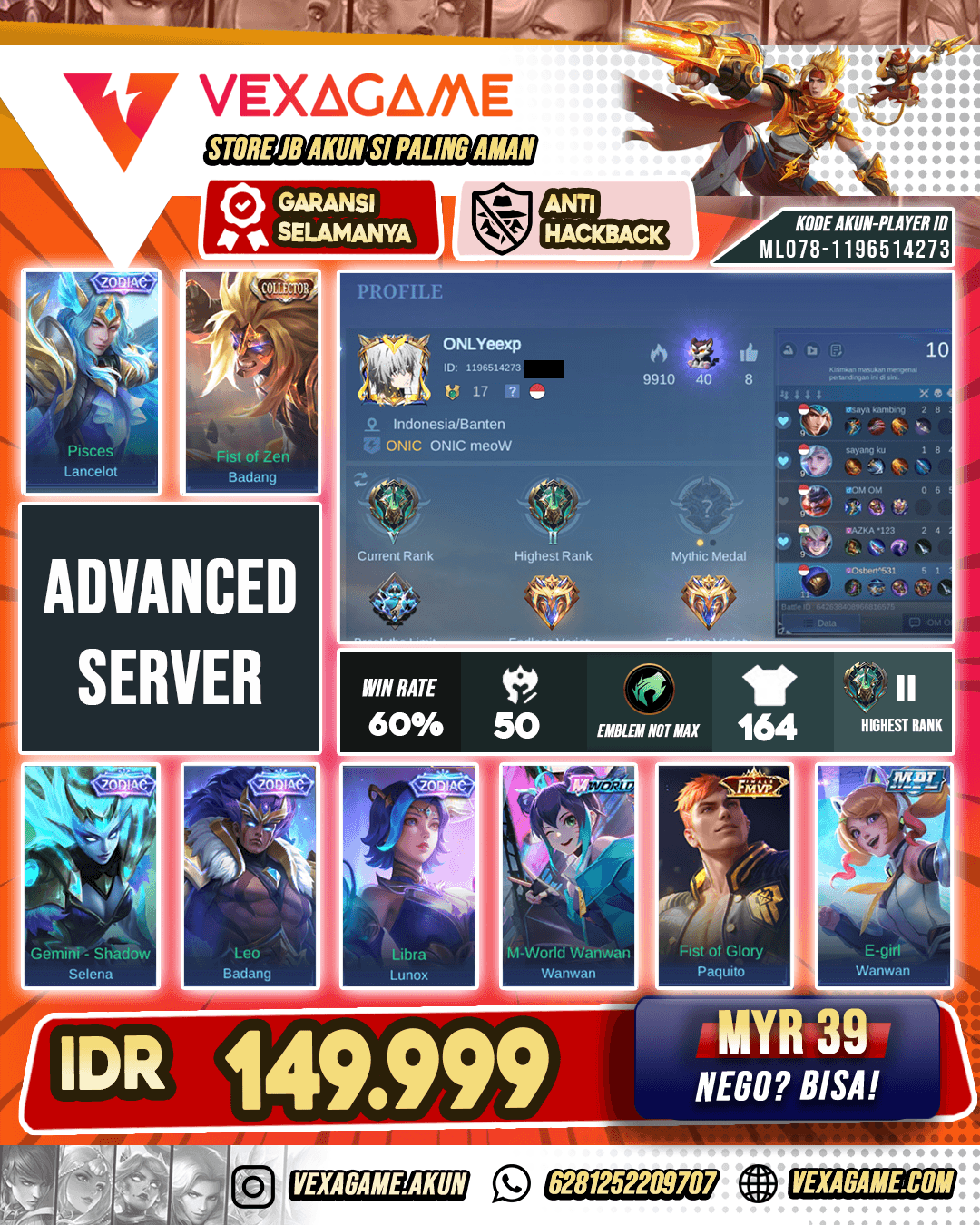Akun Murah Advance Server