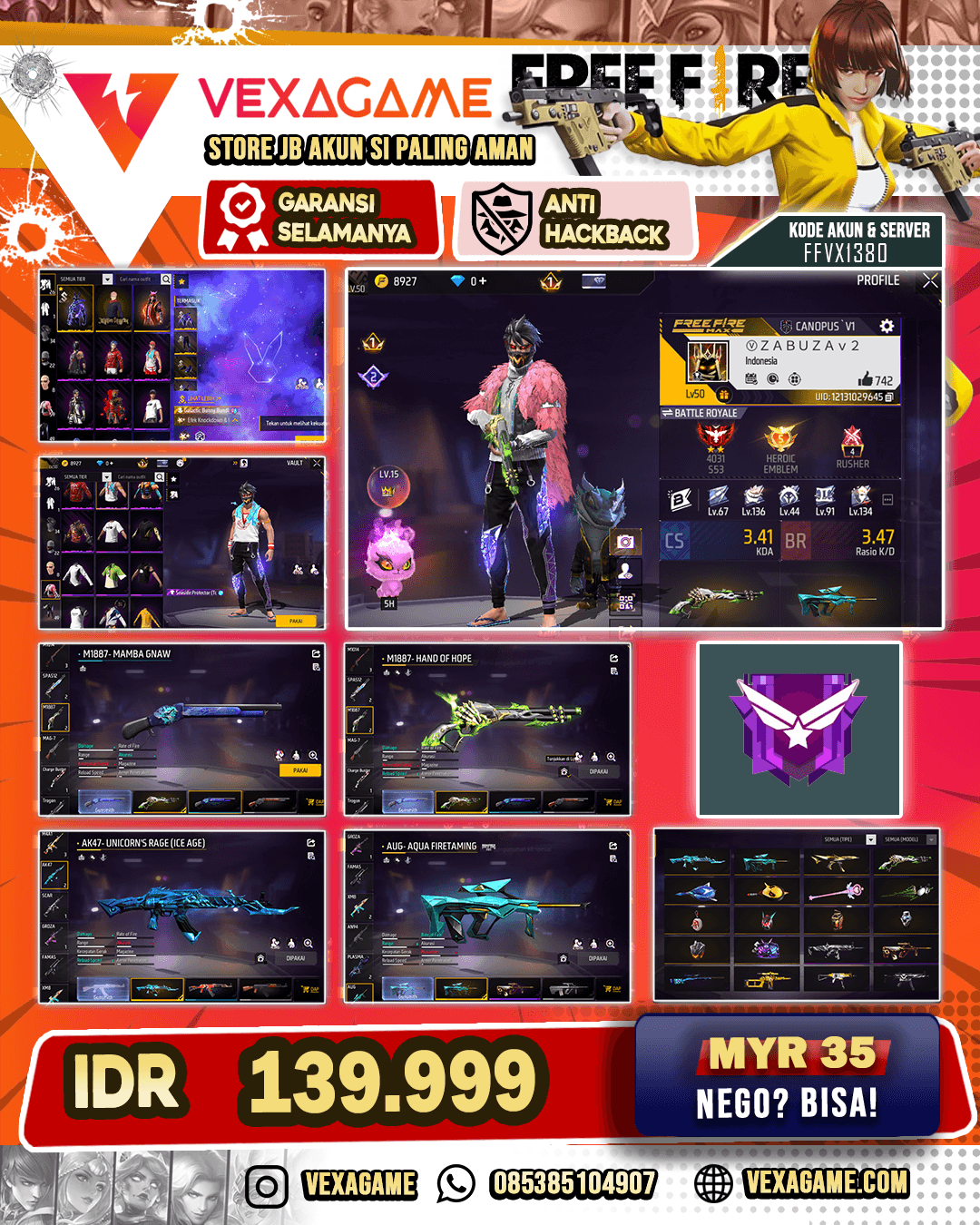 SG LUMUT & SG MAMBA | AK47 UNICORNS RAGE | AUG AQUA FIRETAMING | VAULT 50++