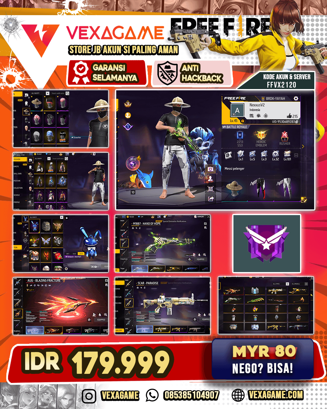 SG Lumut X Sg Golden | Topi Jerami | AUG Blazing Fracture Lv 4