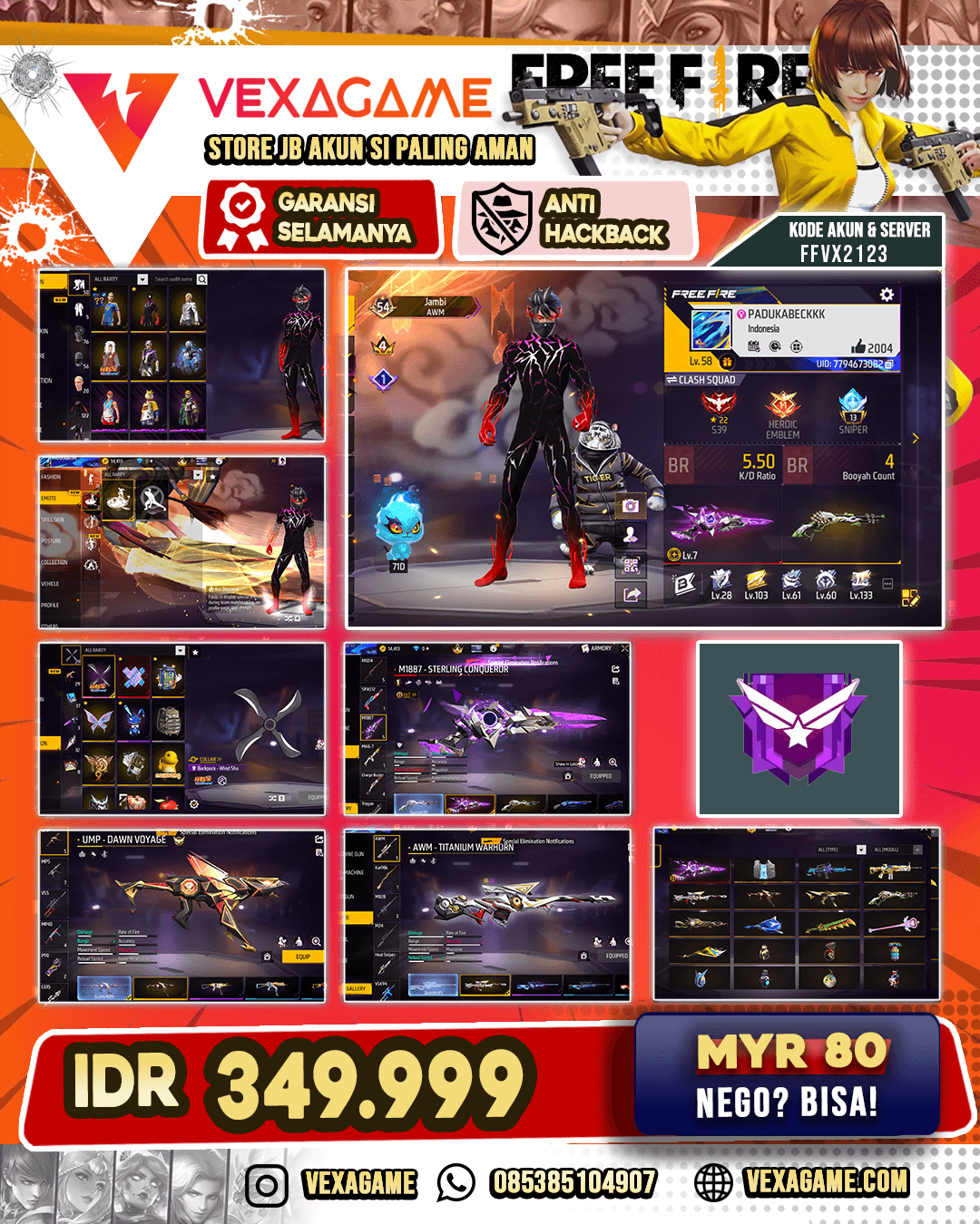 1 EVO Max | Bundle Void | Vault 120++ | Animas Lobby ON | Rambut kakasi hitam on