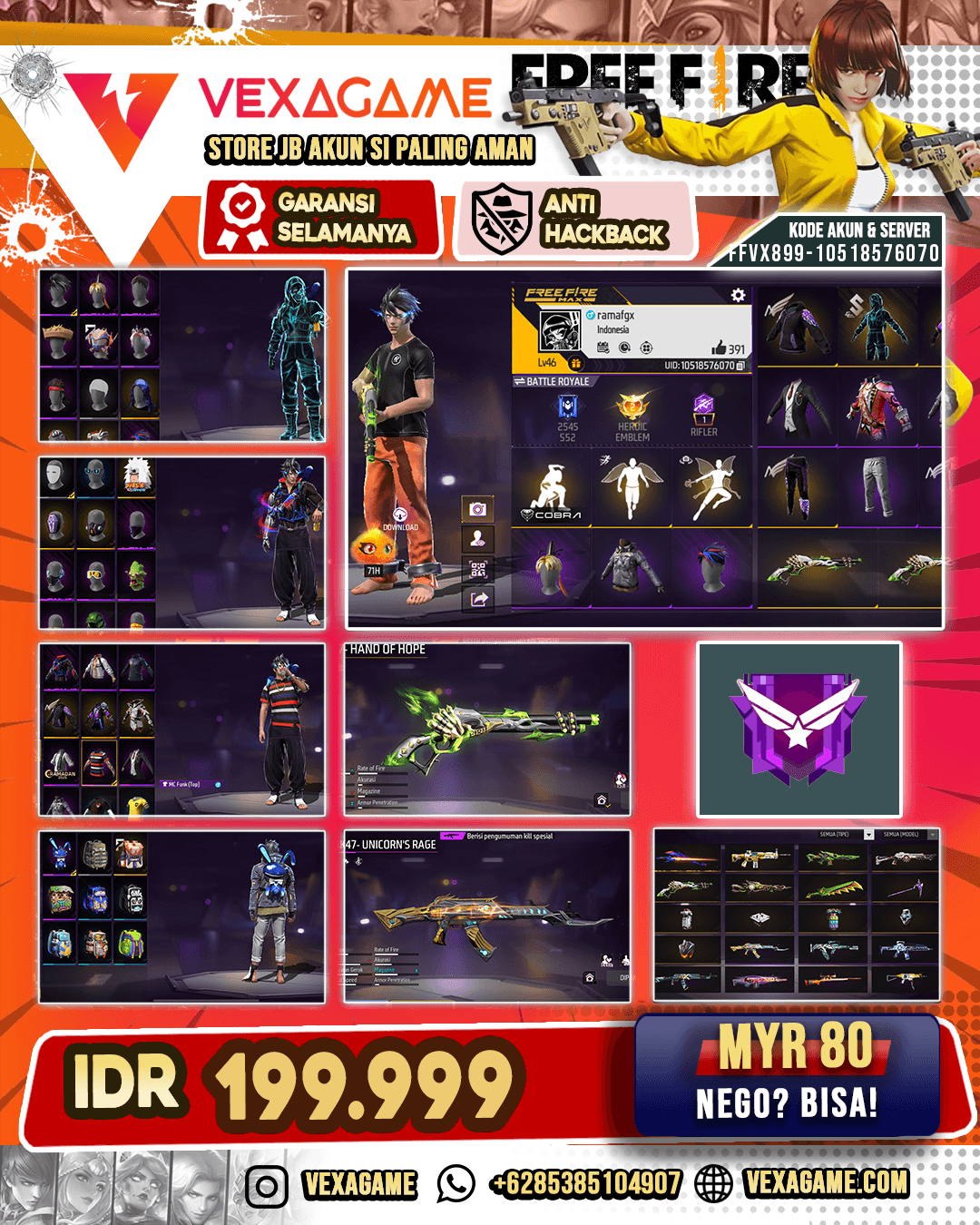 SG Lumut | AK47 Unicorn's Rage | Backpack Bunny | Celana Penjara | Baju MC Funk