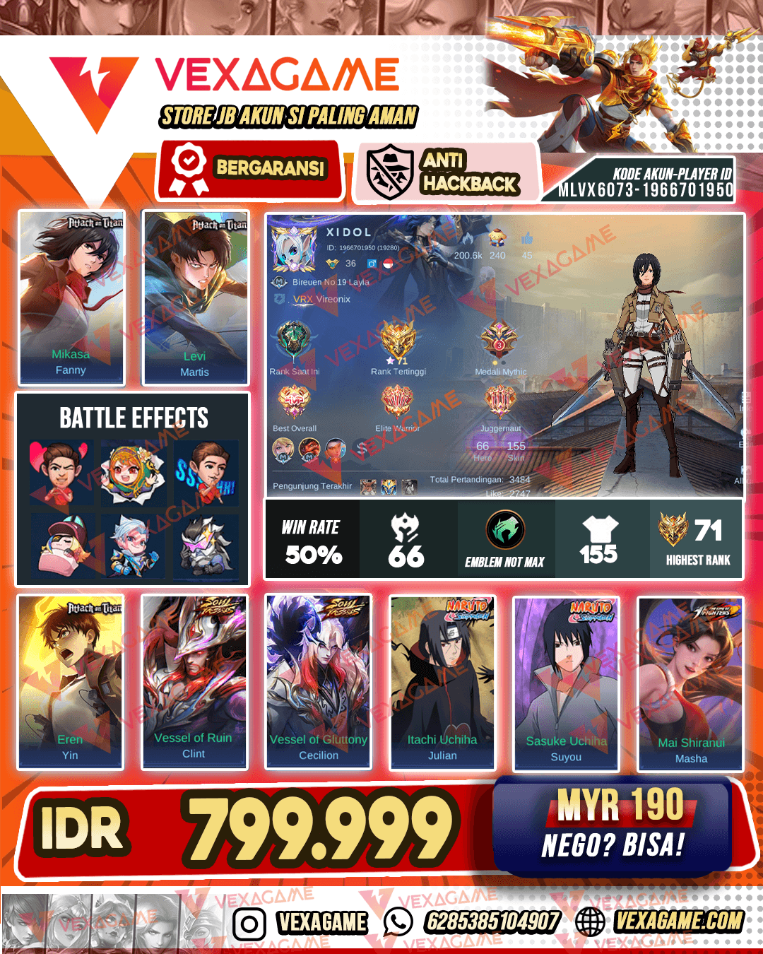 3 AOT | 2 NARUTO | 2 SOUL VASSEL | 1 KOF |