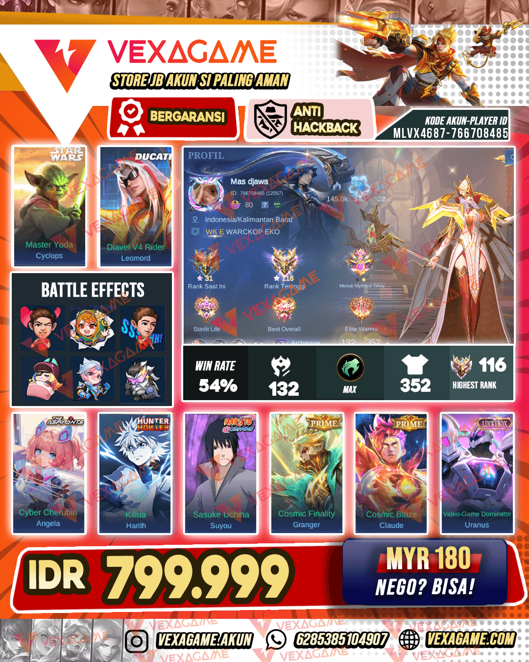 7 Zodiac | Cyclops Star Wars | Angela Aspirants | Leomord Ducati | Harith HxH | Suyou Sasuke | Emblem MAX & Hero MAX | Ex Immortal