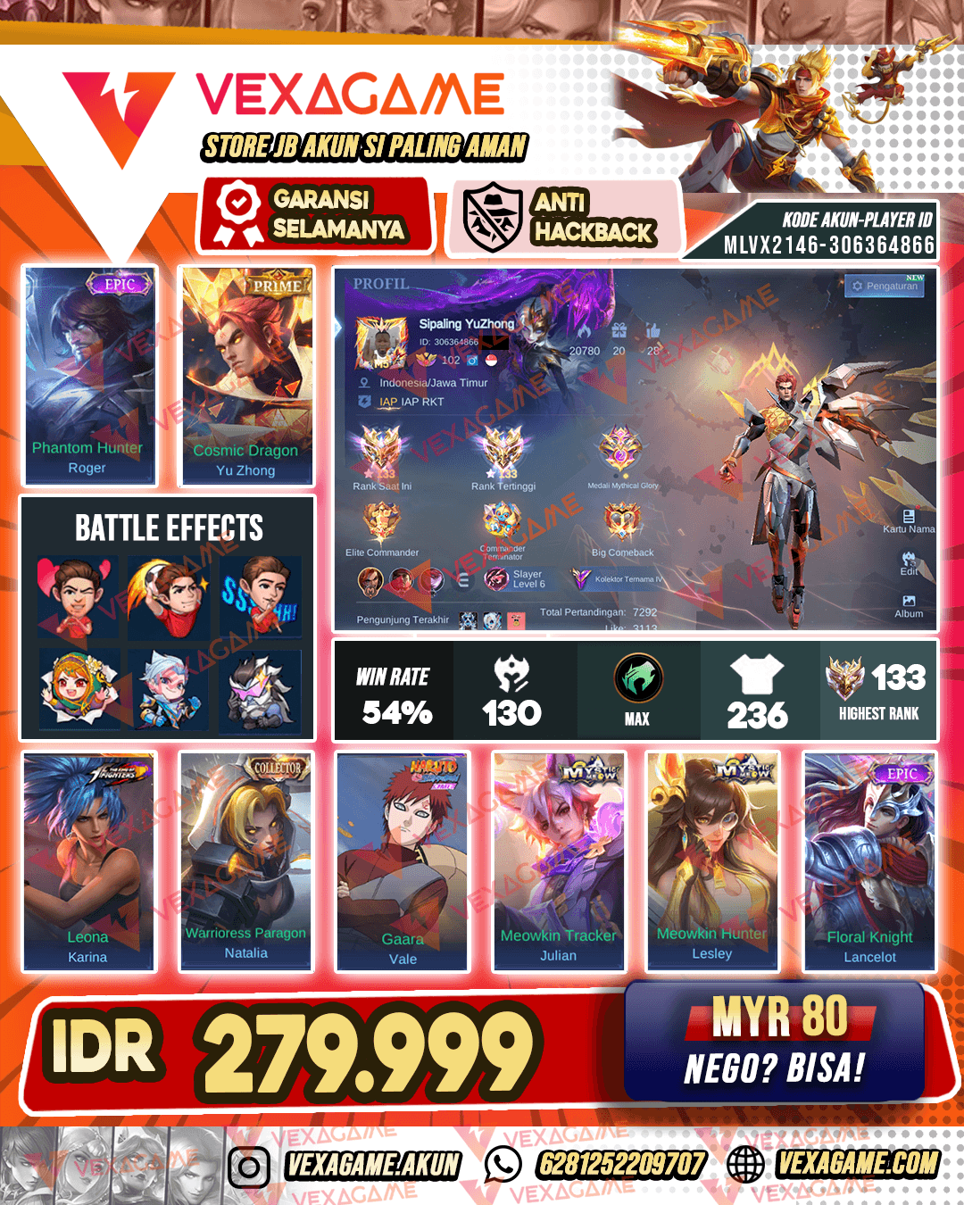 Rank Saat Ini Immortal 133 (S38) | Hero + Emblem MAX