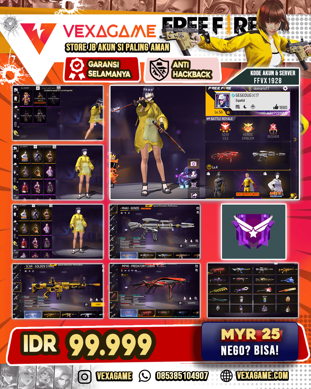 EVO MP40 OTW GEMUK | M4A1 GENOS | KATANA ON | VAULT 180 | BUNDLE BANDIT | SET OPM | NYEKER ON