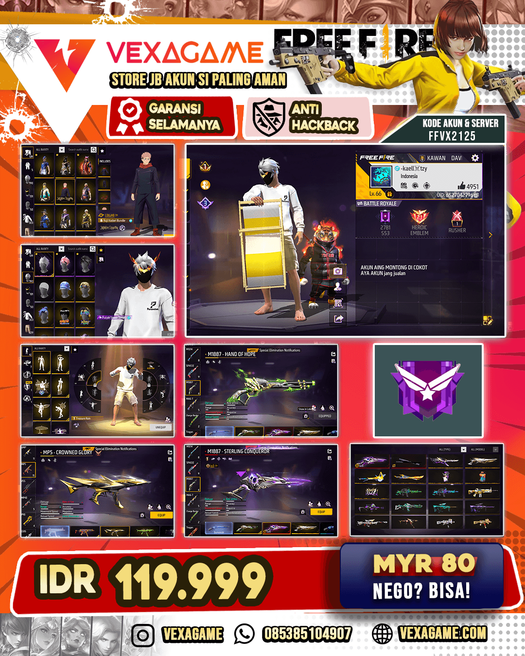 Bundle Yuji | Rambut Kakashi ON  | SG Evo Gemuk | SG Lumut X SG Gurun