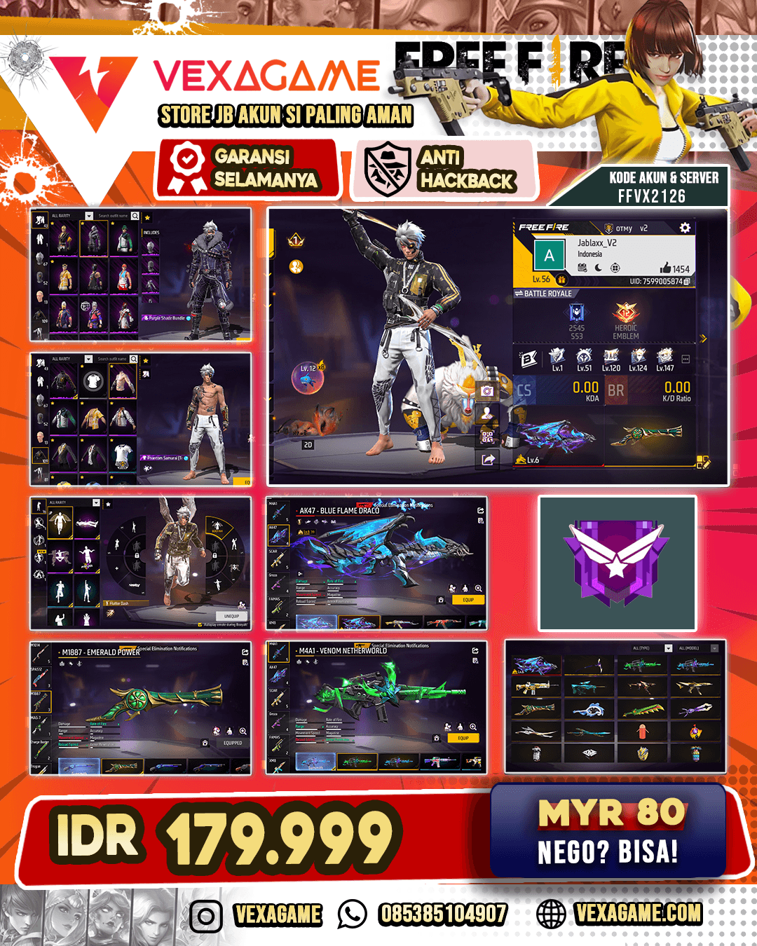 Rambut Kakashi ON | Celana Angel Putih | AK47 Evo Otw MAX |