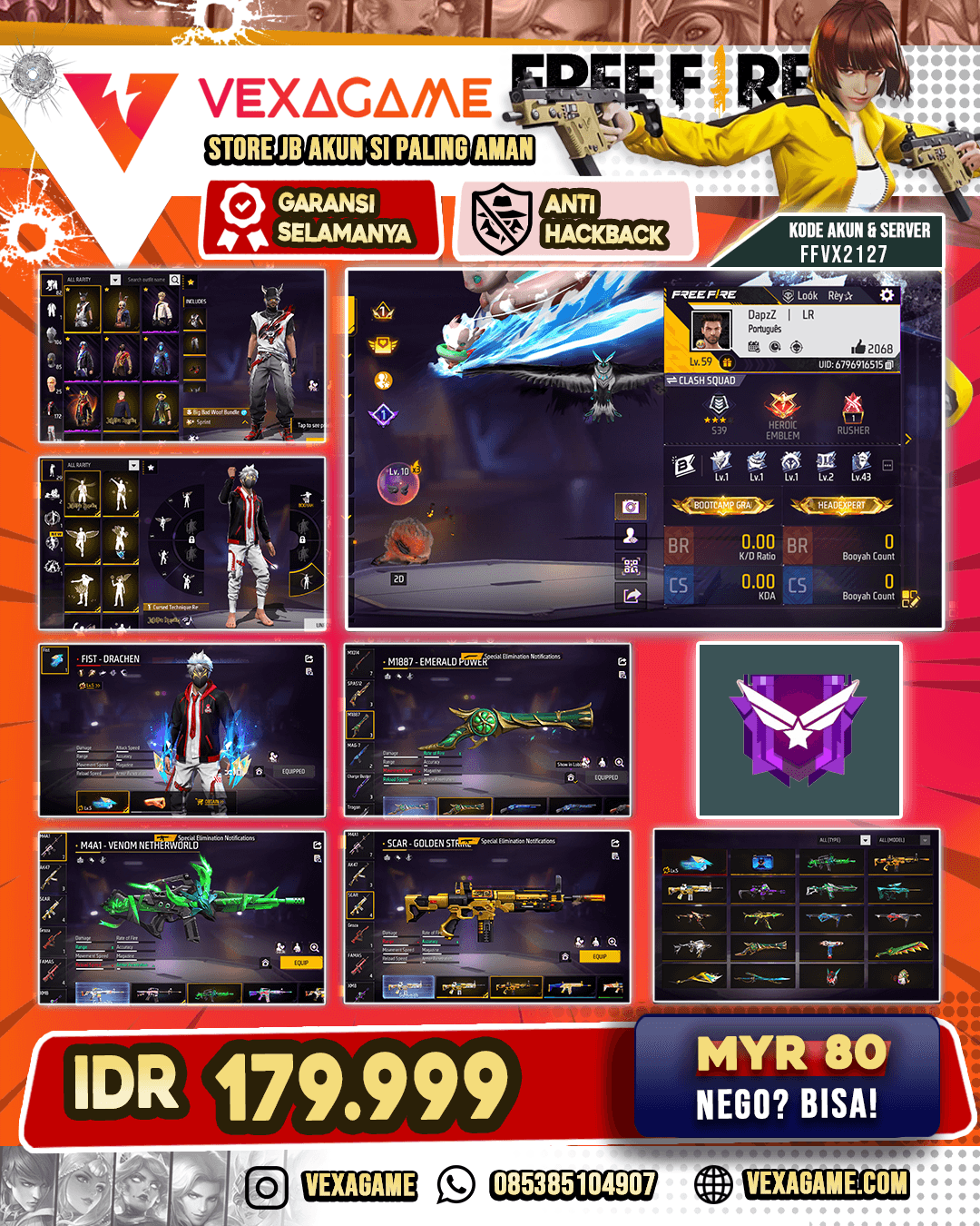 Rambut Kakashi Putih ON | Celana Angel 2 Rasa | 1 Evo MAX | SG Terompet
