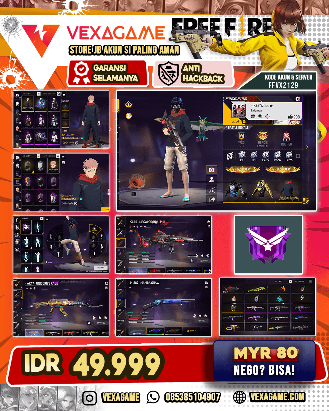EVO SCAR Lv 3 | Bundle Yuji | AKUN Budget Pelajar