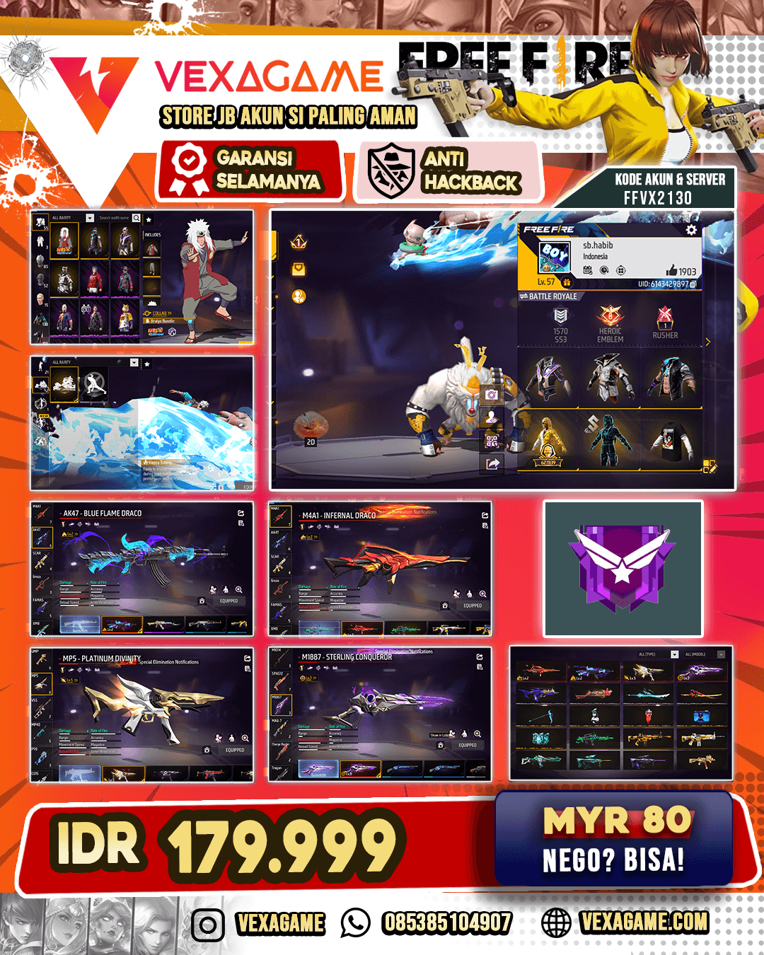 Bundle Jiraiya | Kakashi Putih ON | 4 EVO