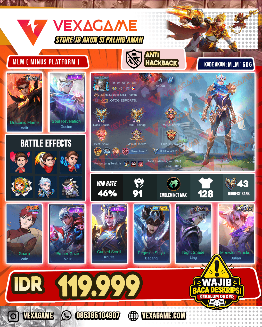 Gusion Epic | Valir Dragon Tamer