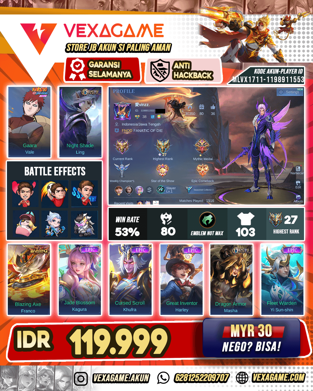 Ling Dragon Tamer Akun Paket Hemat