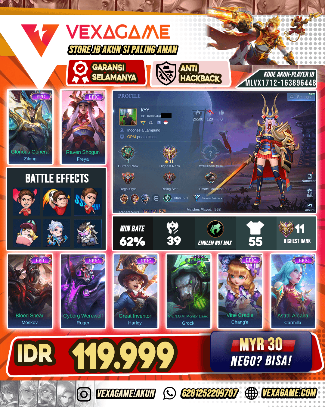 Freya Epic Akun Paket Pelajar
