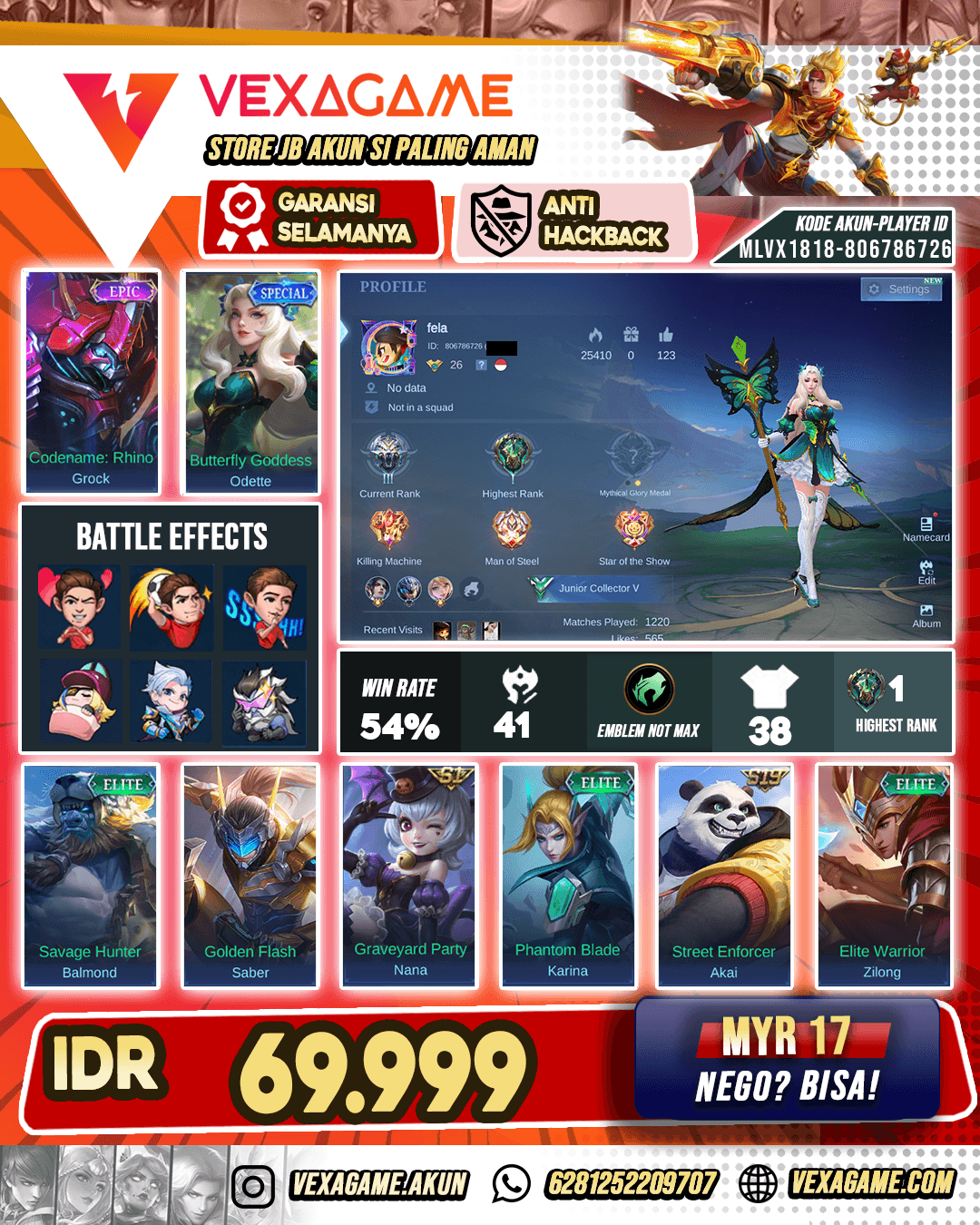 Grock Epic | Akun Murah Polos