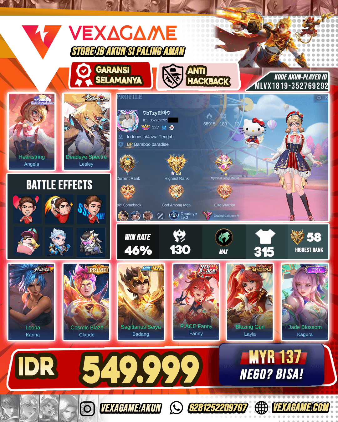 Angela Sanrio X Badang Saint Seiya Gold X Lesley Aspirants