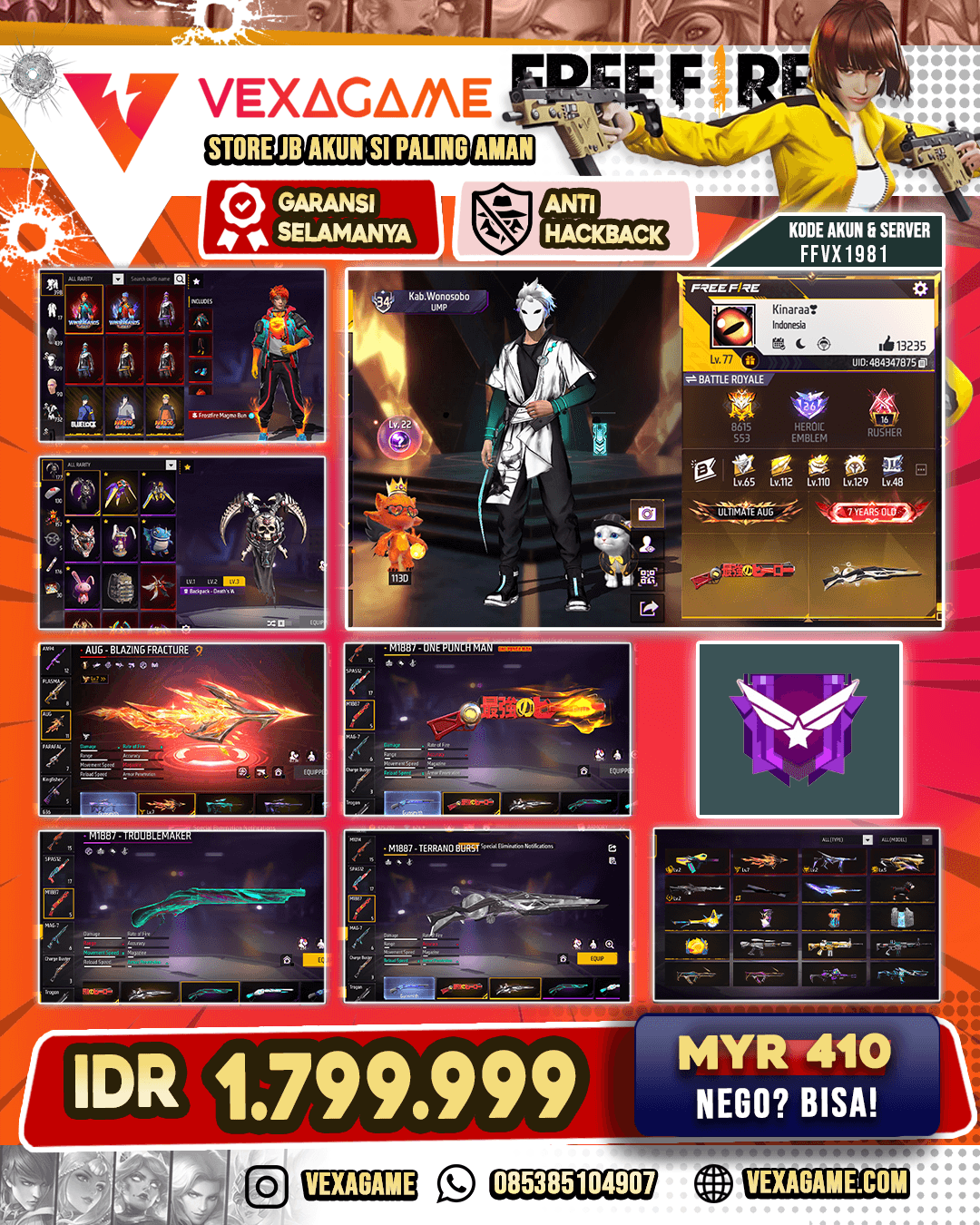 Evo 5 Max 1 | SG 4 Rasa [OPM X Abu X Troublemaker X WInter ] X Vault 700++ | Bundle Naruto | Emot 107 Supet kece | Bluelock 4 set on |  Set Mytic 6
