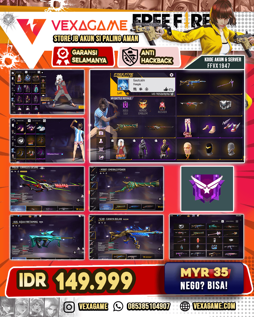 SG Terompet | SCAR Cahaya Bulan | Bundle Jiraya | Sepatu Jordan | Nyeker ON | Vault 60+