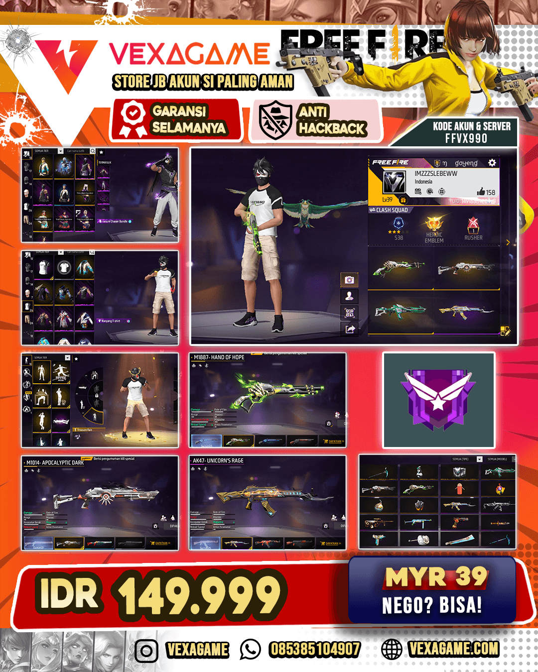 SG LUMUT | AN94 Tornado Bolt | M1014 Apocalyptic Dark | MP40 Crazy Bunny