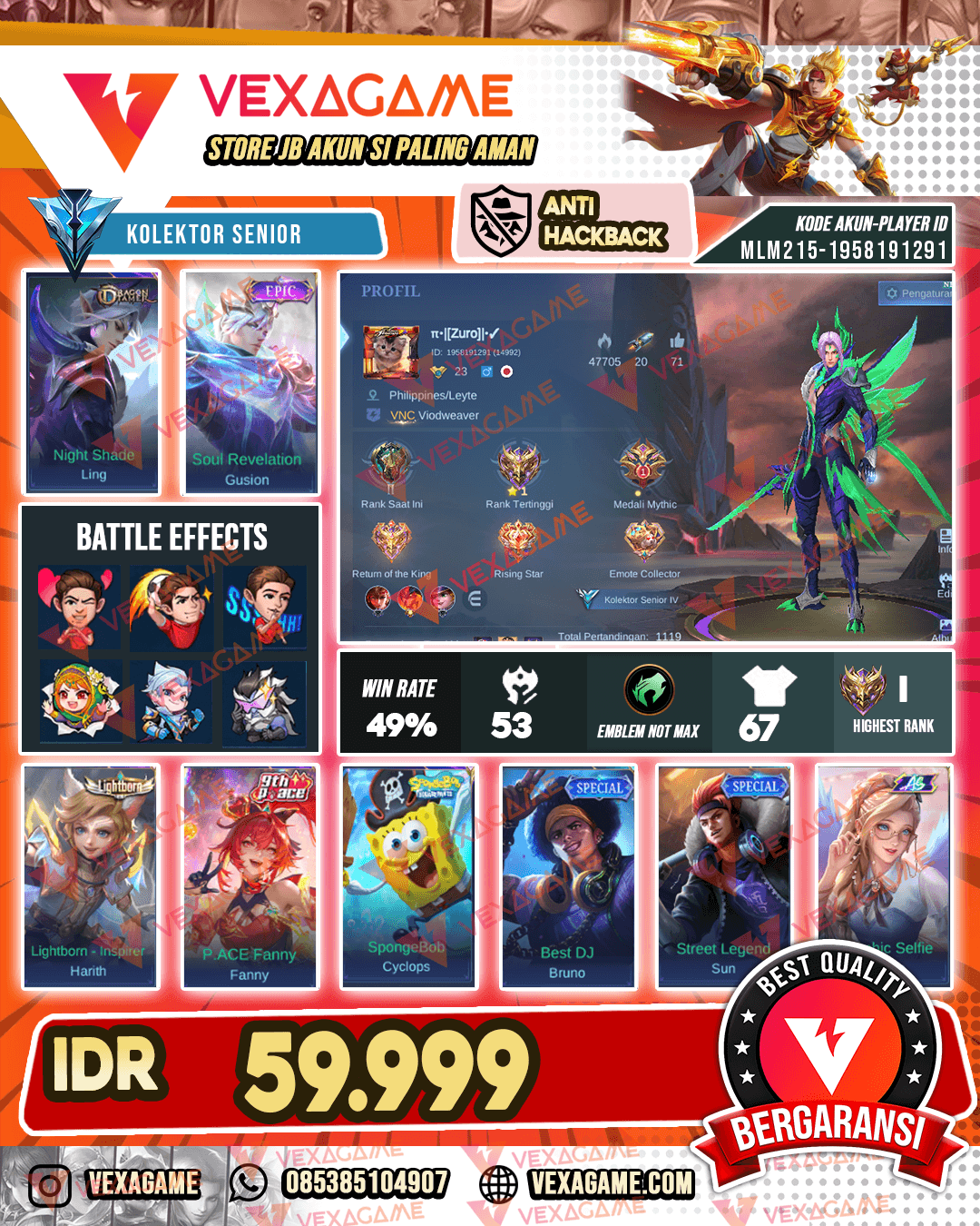 Ling Dragon Tamer | Gusion Epic
