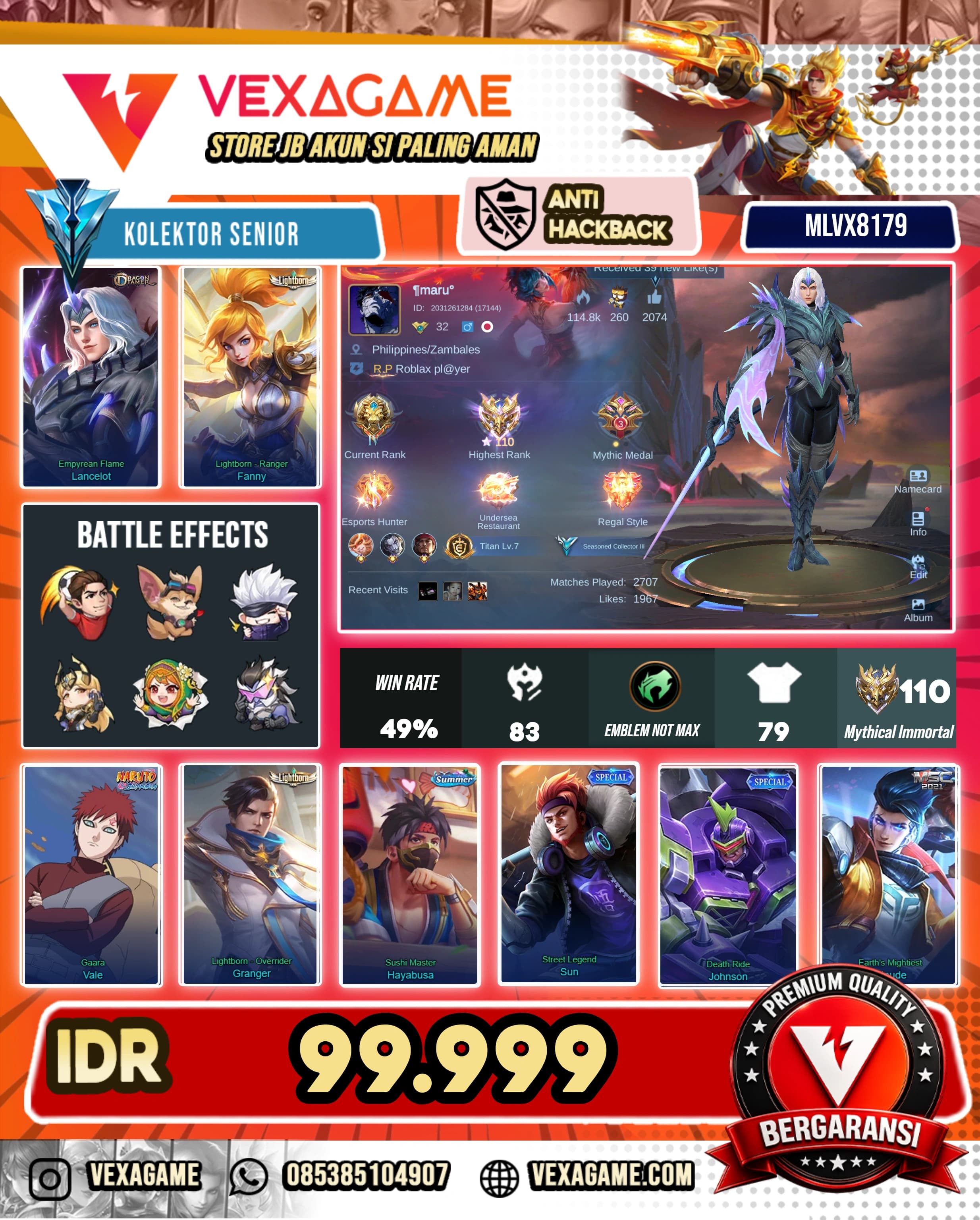 Lancelot Dragon Tamer | Fanny Lightborn | EX IMMORTAL