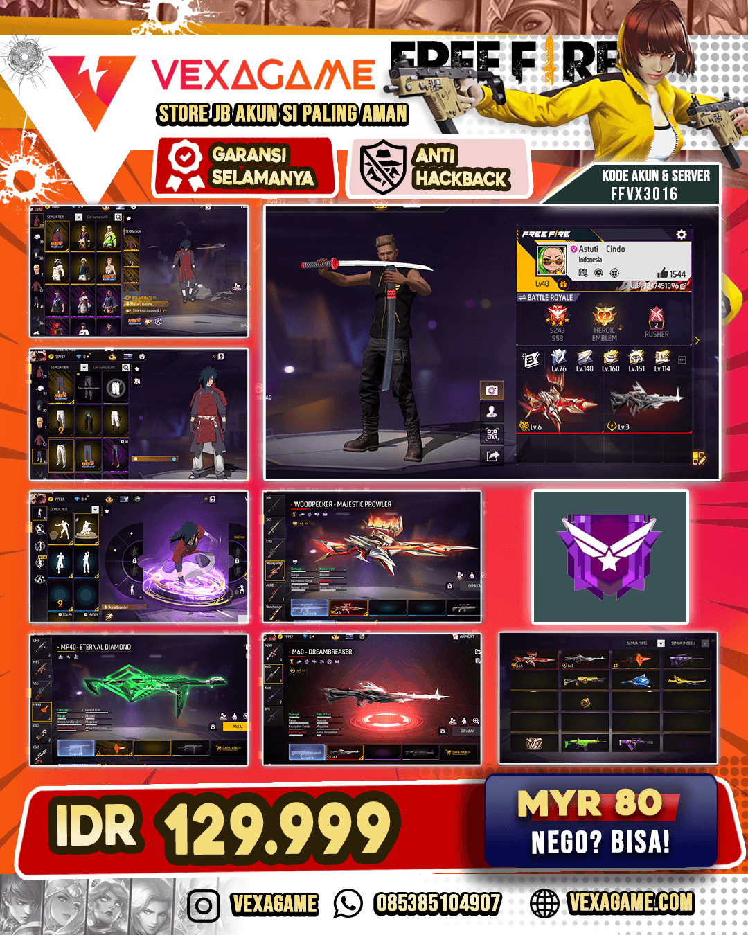 2 EVO 1 OTW Max | MP40 Peninggalan Uchiha | MP40 Eternal Diamond | Bundle Madara