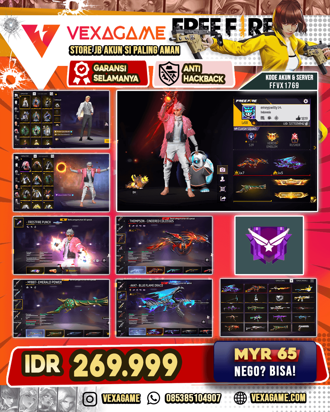 2 EVO 1 MAX | RAMBUT KAKASHI ON | TINJU ON | TAS BUNNY | VAULT OTW 250