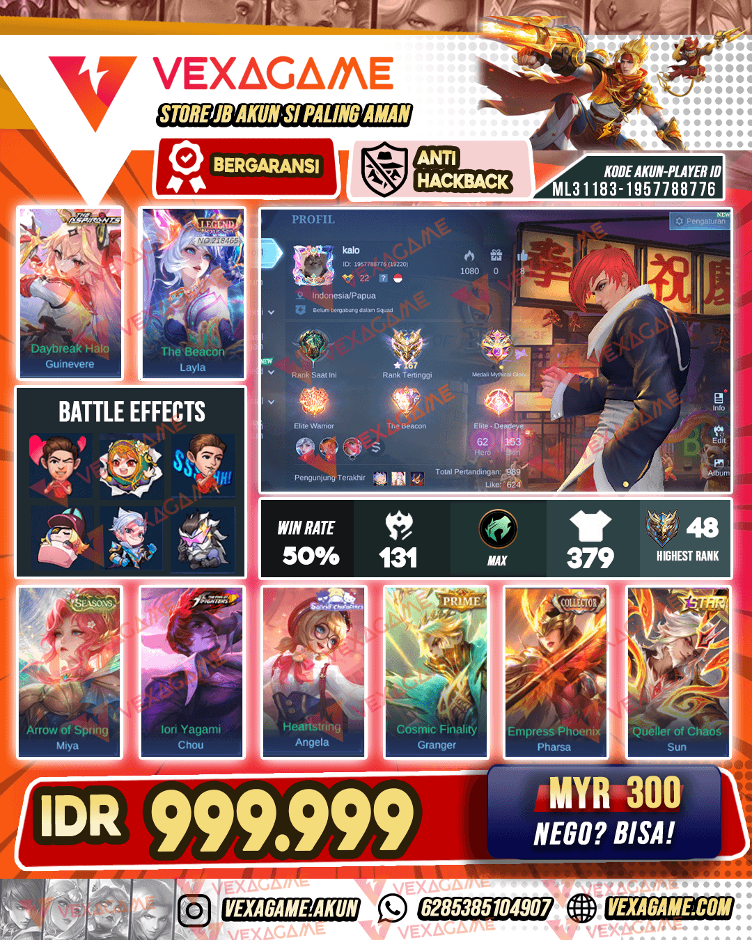 Chou KOF | Angela Sanrio | Guin Asphirant | Parsha CC | Layla Legend