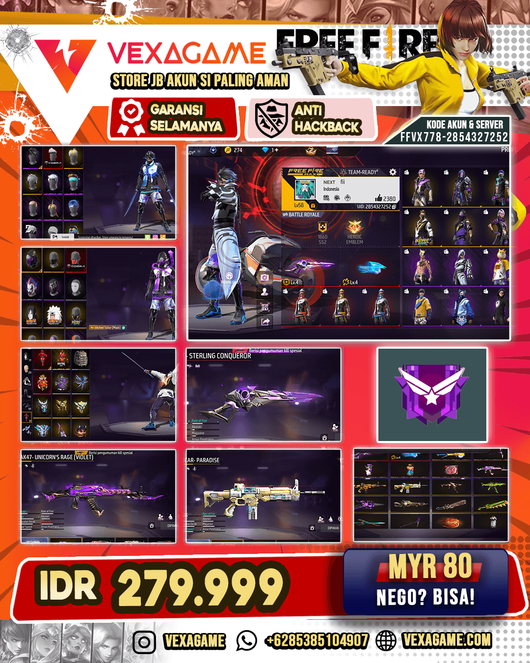 AK47 Unicorn's Rage | SCAR Paradise | SG Sterling Conqueror Lv 4 | Vualt 150+