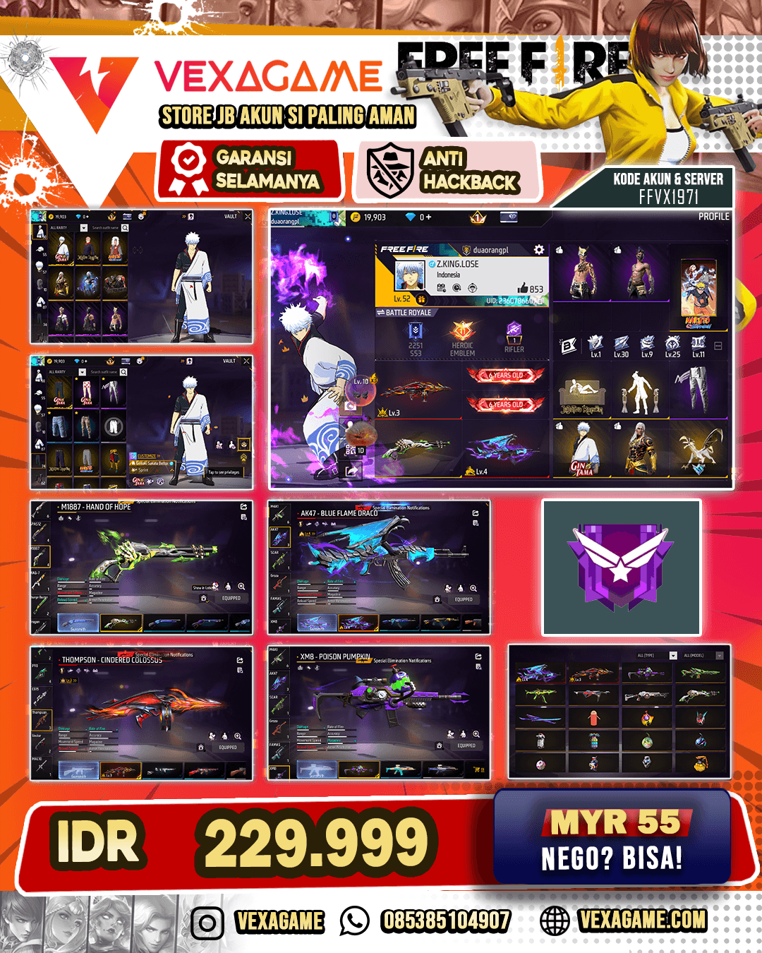 2 EVO | SG 5 Rasa | SG lumut | Bundle Gin Tama | Bundle JJK | Bundle Jiraya | Celana  Angel Putih | Vault 80+