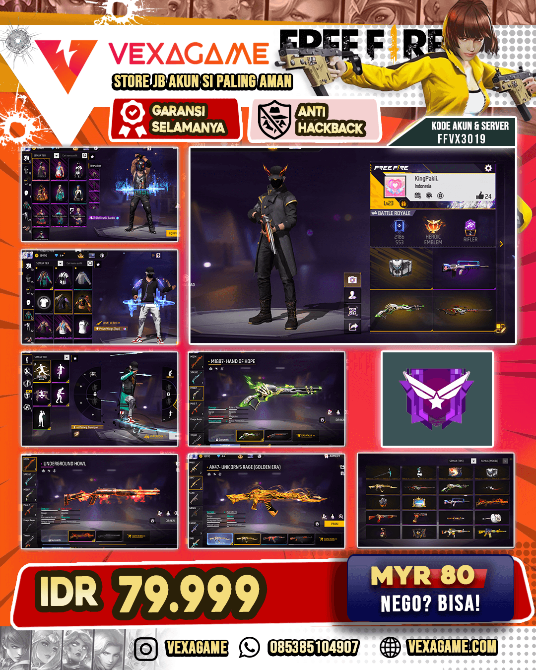 Akun Budget Pelajar | SG Lumut | SG Panjang Undergrounr Howl | AK47 Unicorn's Rage