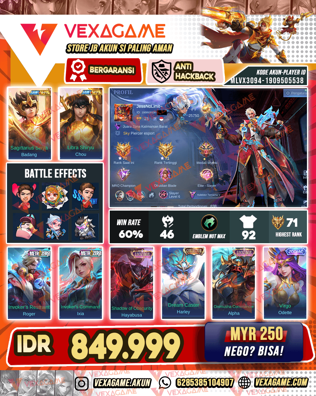 2 Metro Zero | 2 Saint Saiya Gold | 1 Legend | 1 CC