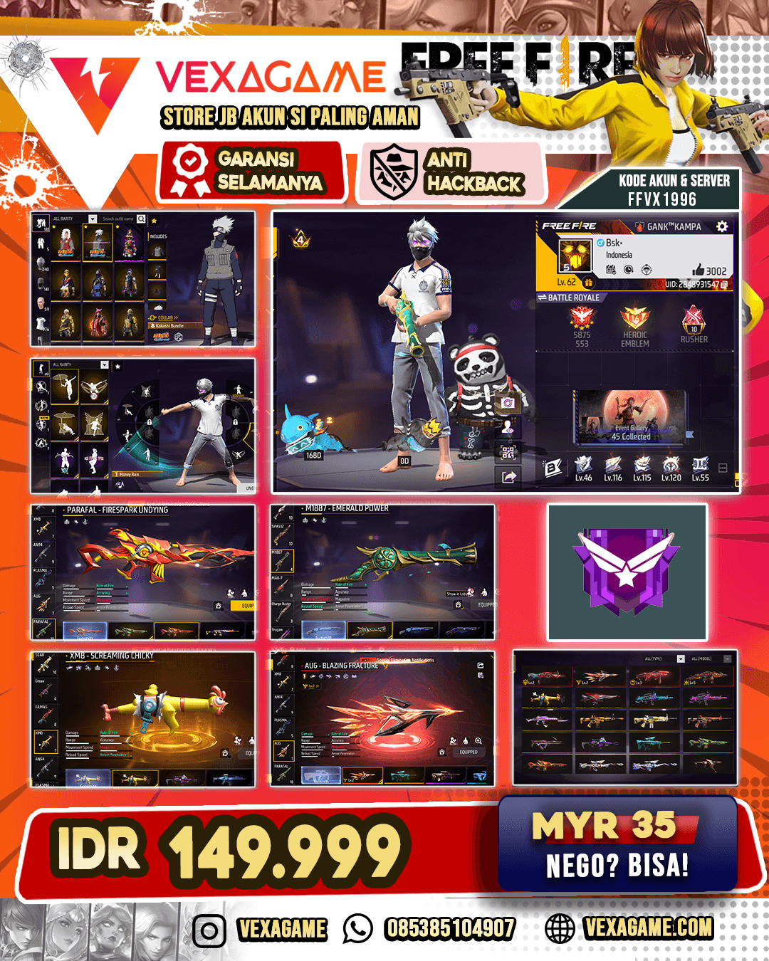 SG Trompet | 4 Evo | Katana On | Tinju On | Bundle Kakashi X Jiraya | Vault 350++