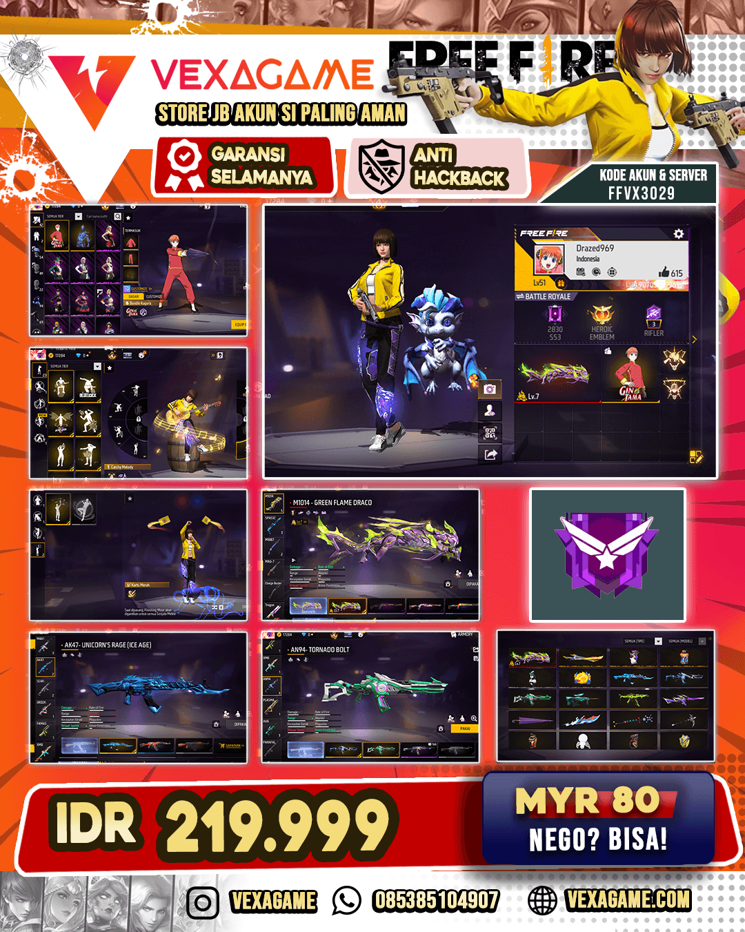"Bundle Gin Tama | Celana Angel | SG Panjang MAX | AN94 2 Rasa | AK47 Unicorn's Rage "