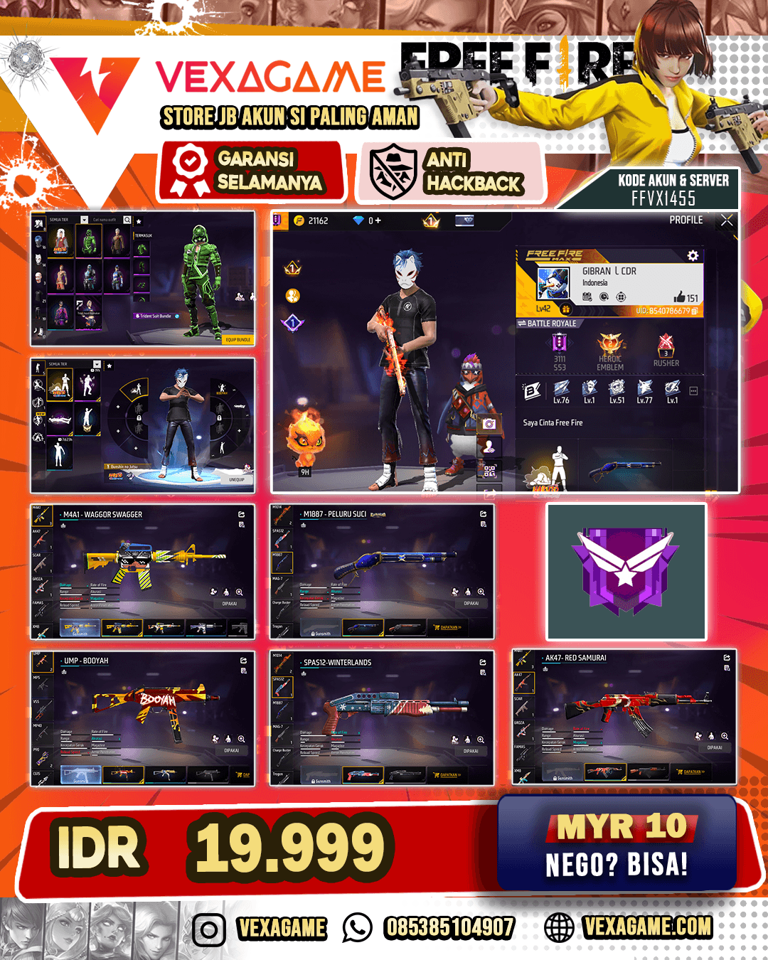 AKUN MURAH | SG PELURU SUCI | M4A1 WAGGOR | VAULT 20++