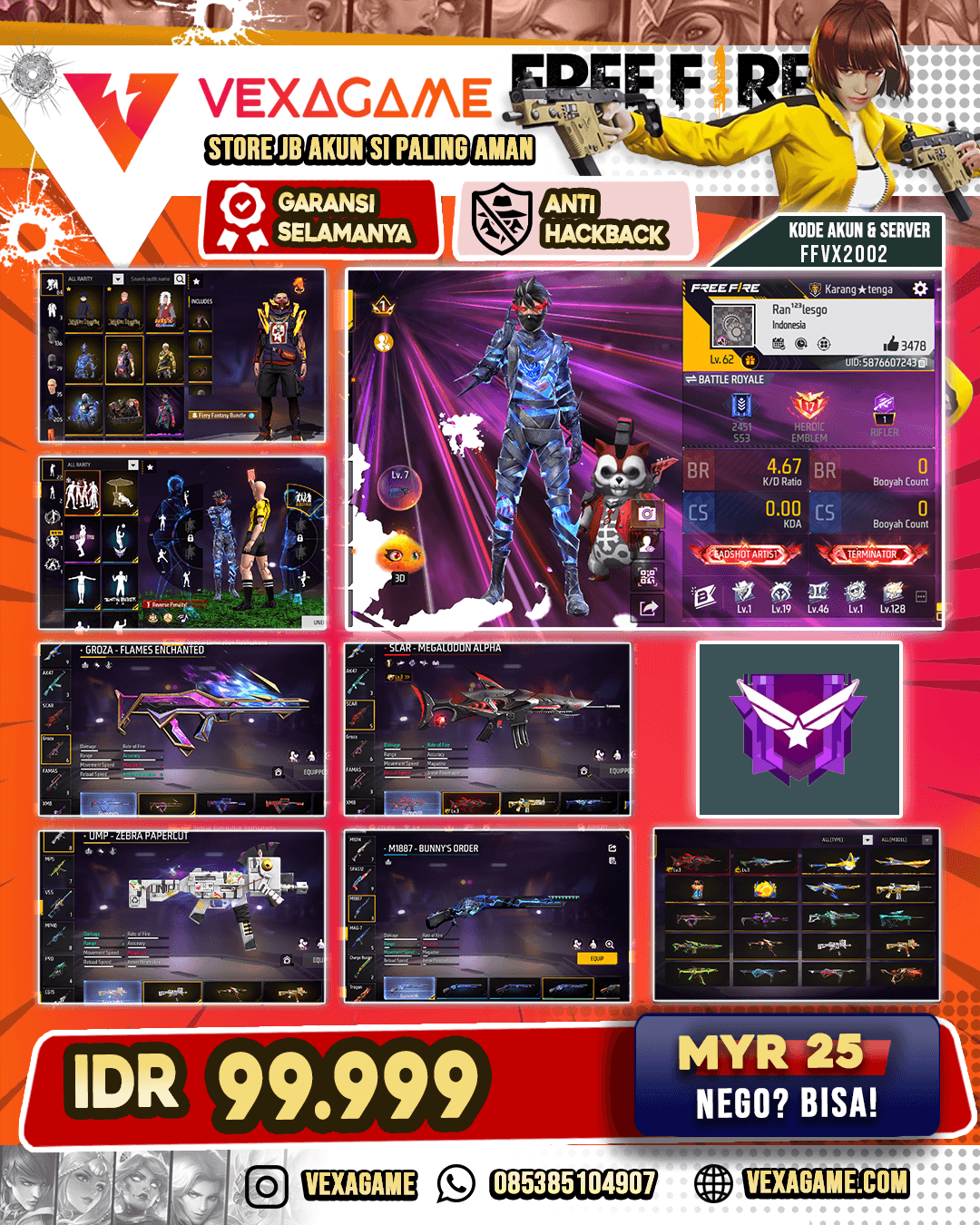 2 Evo Lv 3 | M4A1 Stromy Ascent | UMP Zebra Uppercut | Bundle JJK X Jiraya X  Megumi X  Eternal Avenger | Vault 200++