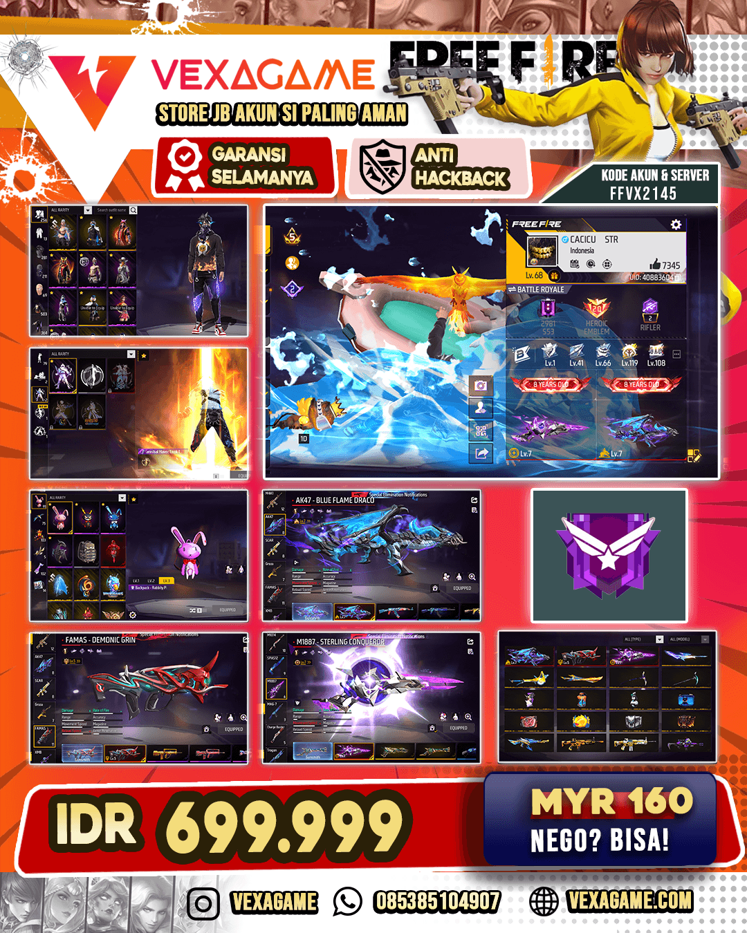 3 Evo 2 Max | Vault 500++ | Look Changer On | Animasi Lobby On |  Rambut Kakashi