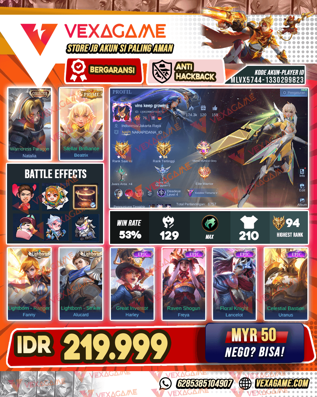 Beatrix Prime | Claude Valentine | Emblem MAX | Recal Tas Tas Merah